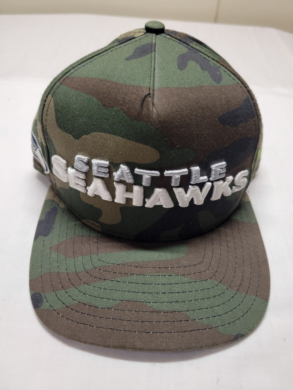 Seattle Seahawks Camo Snapback Hat - Green Brown New Era Cap